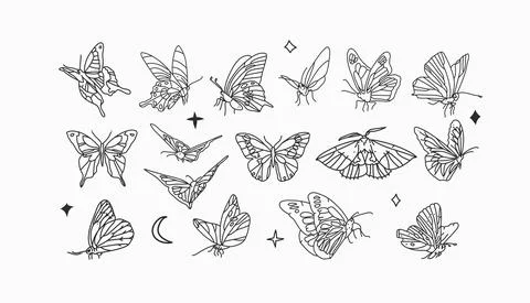 Hand drawn vector abstract stock flat graphic illustrations collection set 库存插图