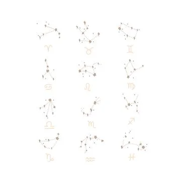 Hand drawn vector abstract stock graphic simple astrology celestial illustration Stock Illustration