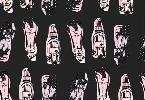 Hand drawn vector abstract textured graphic fashion chic style collection Illustrazione stock