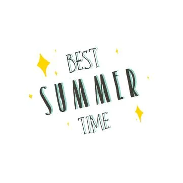 Hand drawn vector abstract typography quote Best Summer Time isolated on white イラスト素材