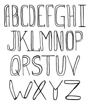 Hand drawn vector alphabet Stock Illustration