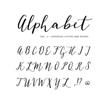 Hand drawn vector alphabet. Script font. Isolated letters written with marker Stock Illustration