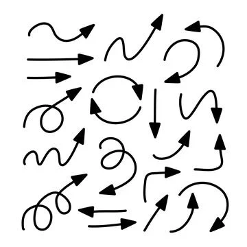 Hand drawn vector arrow set Stock Illustration