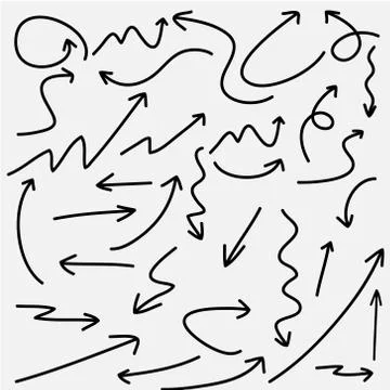 Hand Drawn Vector Arrows Set. Stock Illustration