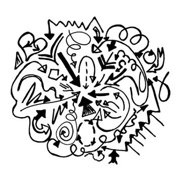 Hand drawn vector arrows set. Stock Illustration