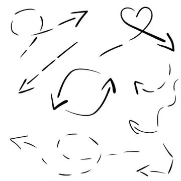 Hand drawn vector arrows set. Иллюстрация