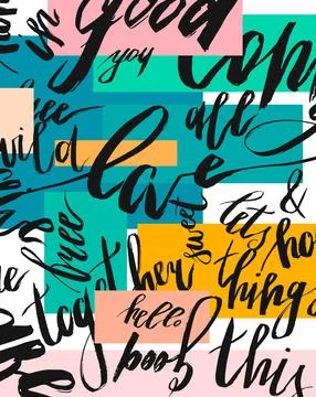 Hand drawn vector artistic abstract painting background with different Stock Illustration