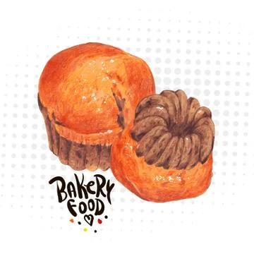 Hand drawn vector baking set isolated Stock Illustration