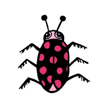 Hand drawn vector beetles set. Black and white insects for design, icons, log Stock Illustration