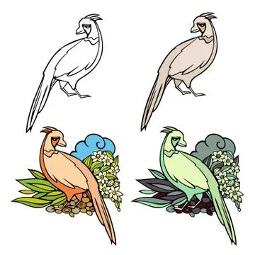 Hand drawn vector bird set イラスト素材