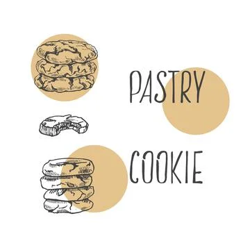 Hand drawn vector biscuits, cookies Stock Illustration