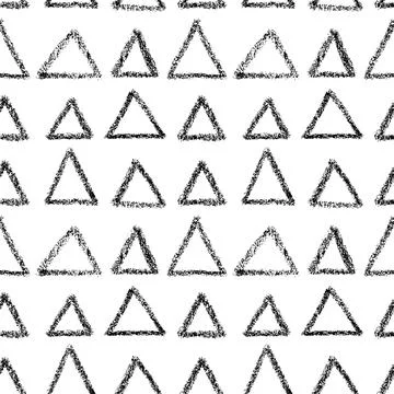 Hand drawn vector black triangles seamless pattern Illustrazione stock