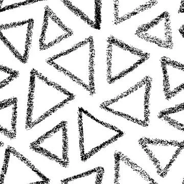 Hand drawn vector black triangles seamless pattern Stock Illustration