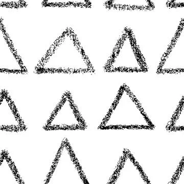 Hand drawn vector black triangles seamless pattern Stock Illustration