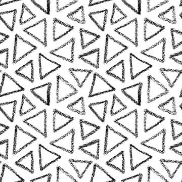 Hand drawn vector black triangles seamless pattern 스톡 일러스트