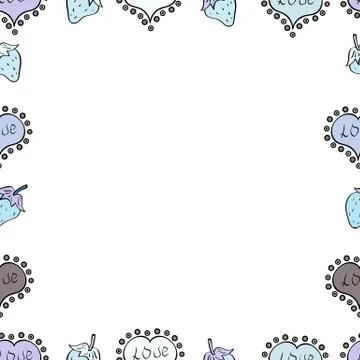 Hand drawn vector border frame doodles. Vector illustration. Seamless. 스톡 일러스트