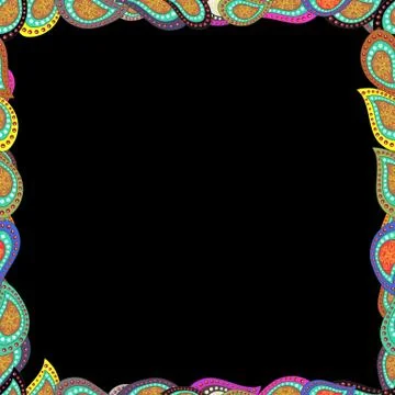 Hand drawn vector border frame doodles. Vector. Seamless pattern. Stock Illustration