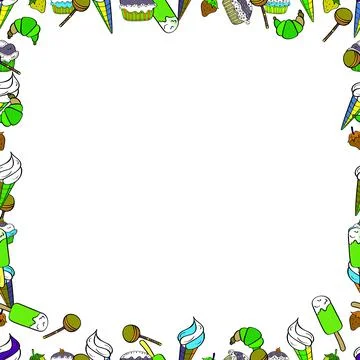 Hand drawn vector border frame doodles. Vector. Seamless pattern. Illustrazione stock