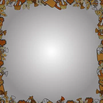 Hand drawn vector border frame doodles. Seamless pattern. Vector. Illustrazione stock