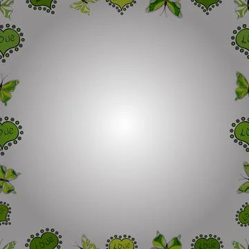 Hand drawn vector border frame doodles. Seamless. Vector illustration. Stock Illustration