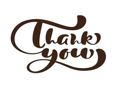 Hand drawn vector calligraphic vintage text Thank you on white background Stock Illustration