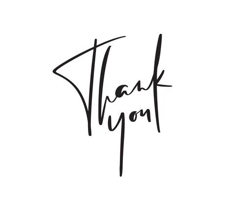 Hand drawn vector calligraphic vintage text Thank you on white background Stock-Illustration