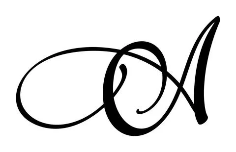 Hand drawn vector calligraphy letter A. Script font. Handwritten brush style Illustrazione stock