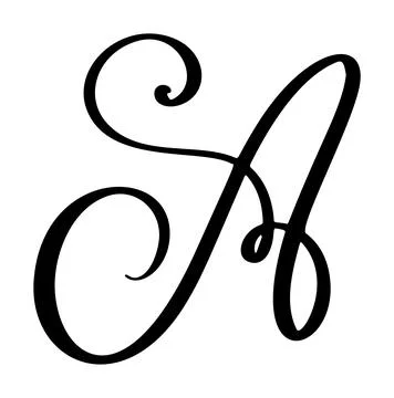 Hand drawn vector calligraphy letter A. Script font. Handwritten brush style Stock Illustration