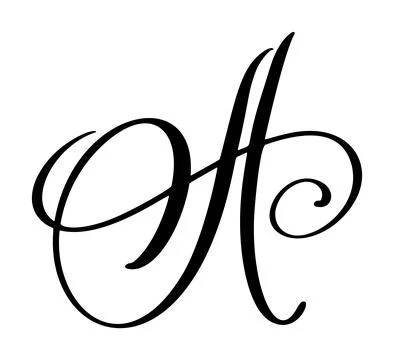 Hand drawn vector calligraphy letter A. Script font. Handwritten brush style イラスト素材