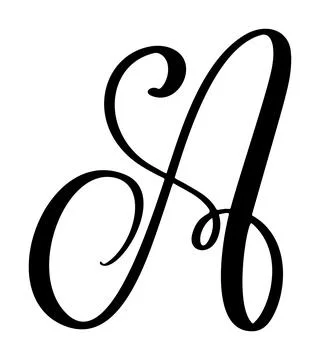 Hand drawn vector calligraphy letter A. Script font. Handwritten brush style Illustrazione stock