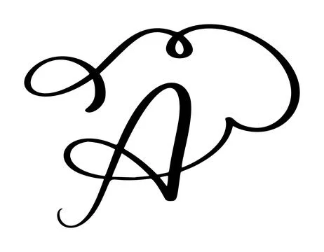 Hand drawn vector calligraphy letter A. Script font. Handwritten brush style Illustrazione stock