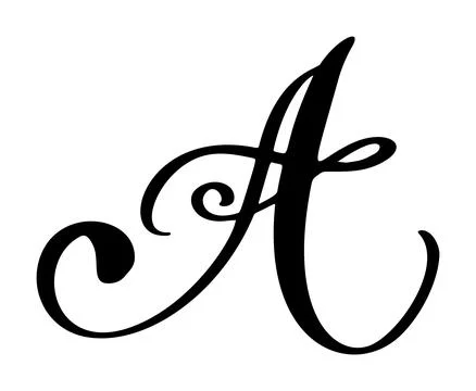 Hand drawn vector calligraphy letter A. Script font. Handwritten brush style Illustrazione stock