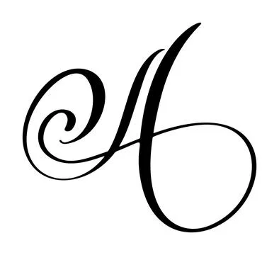 Hand drawn vector calligraphy letter A. Script font. Handwritten brush style Illustrazione stock