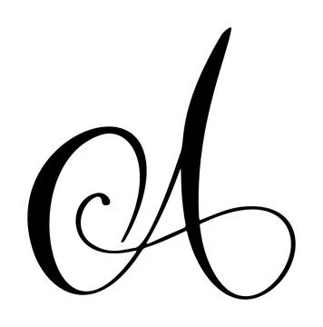 Hand drawn vector calligraphy letter A. Script font. Handwritten brush style Stock Illustration