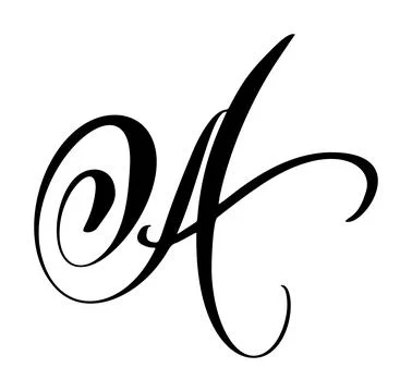 Hand drawn vector calligraphy letter A. Script font. Handwritten brush style イラスト素材