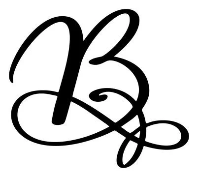 Hand drawn vector calligraphy letter B. Script font italic logo. Handwritten Stock Illustration