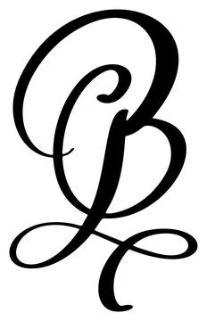 Hand drawn vector calligraphy letter B. Script font logo. Handwritten brush Illustrazione stock