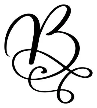 Hand drawn vector calligraphy letter B. Script logo font. Handwritten brush Illustrazione stock