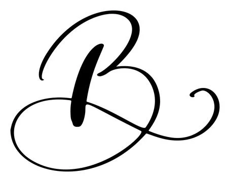 Hand drawn vector calligraphy letter B. Script logo font. Handwritten brush Illustrazione stock