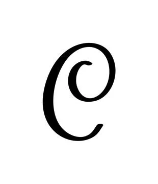 Hand drawn vector calligraphy letter C. Script font logo. Handwritten brush Illustrazione stock