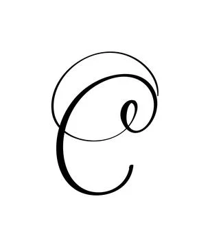 Hand drawn vector calligraphy letter C. Script font logo. Handwritten brush Illustrazione stock