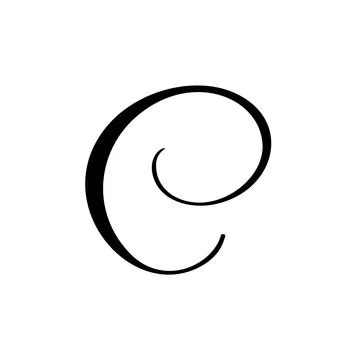 Hand drawn vector calligraphy letter C. Script font logo. Handwritten brush Illustrazione stock