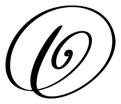 Hand drawn vector calligraphy letter D. Script font logo. Handwritten brush Illustrazione stock