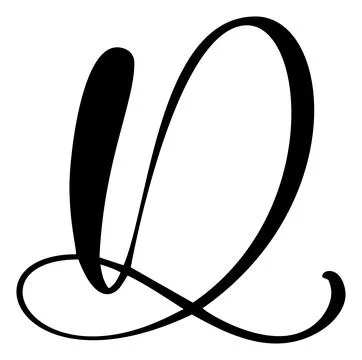 Hand drawn vector calligraphy letter D. Script font logo. Handwritten brush Illustrazione stock