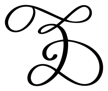 Hand drawn vector calligraphy letter D. Script font logo. Handwritten brush Stock-Illustration