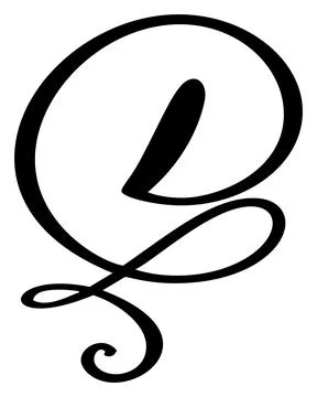 Hand drawn vector calligraphy letter D. Script font logo. Handwritten brush Illustrazione stock