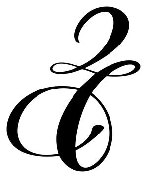 Hand drawn vector calligraphy letter D. Script font logo. Handwritten brush Illustrazione stock