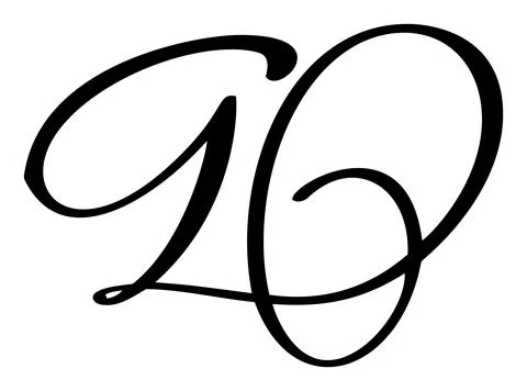 Hand drawn vector calligraphy letter D. Script font logo. Handwritten brush Stock Illustration