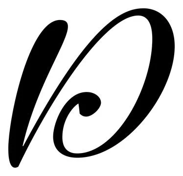 Hand drawn vector calligraphy letter D. Script font logo. Handwritten brush Illustrazione stock