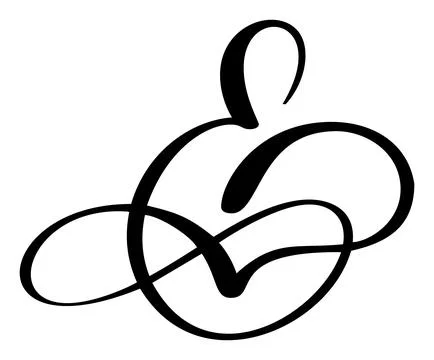 Hand drawn vector calligraphy letter E. Script font logo. Handwritten brush Illustrazione stock